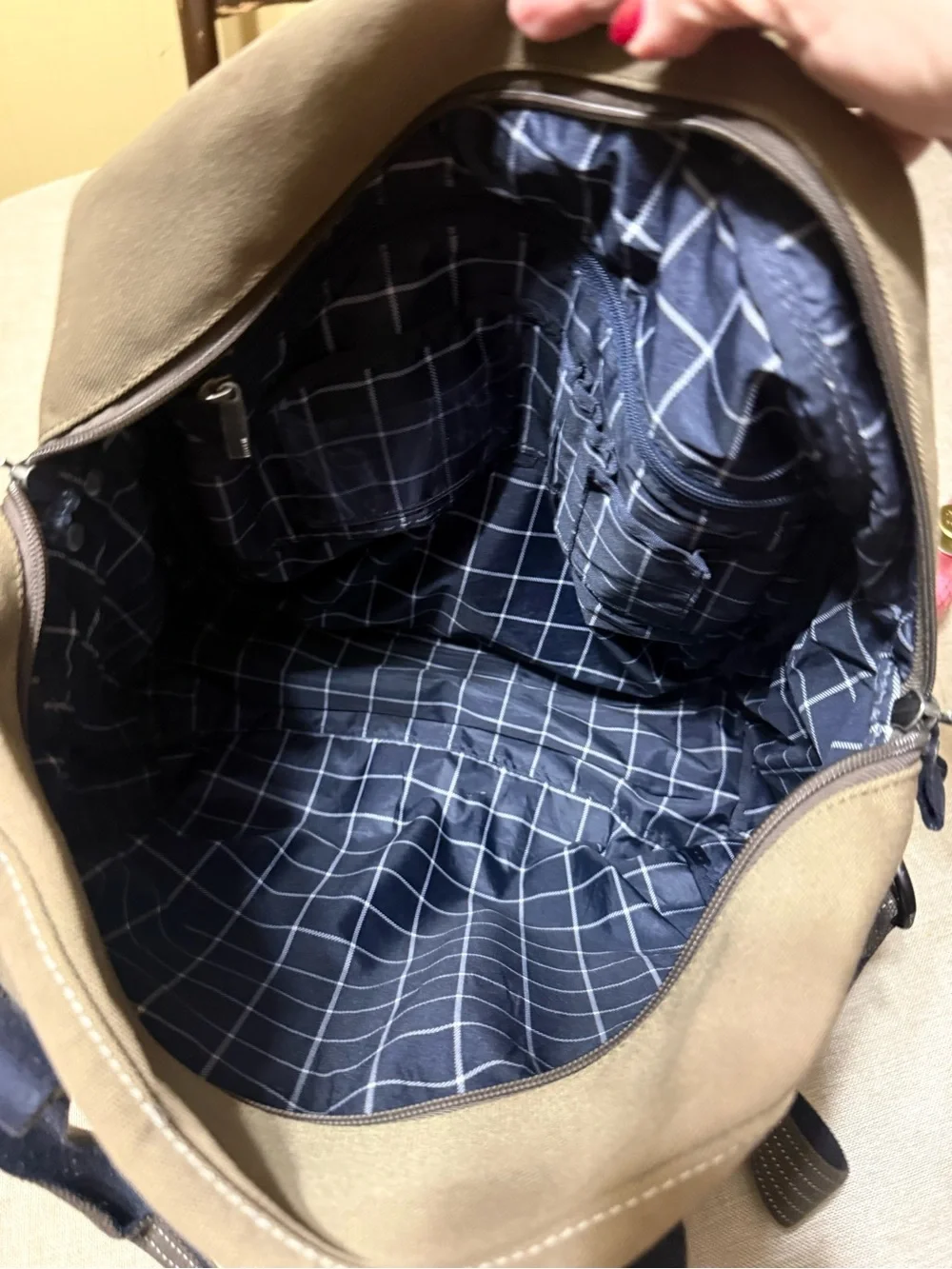 Lacoste Olive Canvas weekender bag